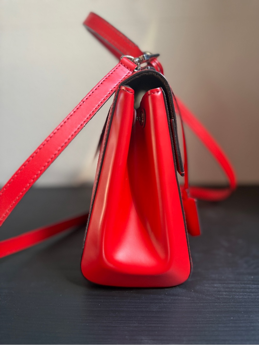 Louis Vuitton Red Top-Handle Shoulder/Crossbody with Black Trim - Picture 10 of 14
